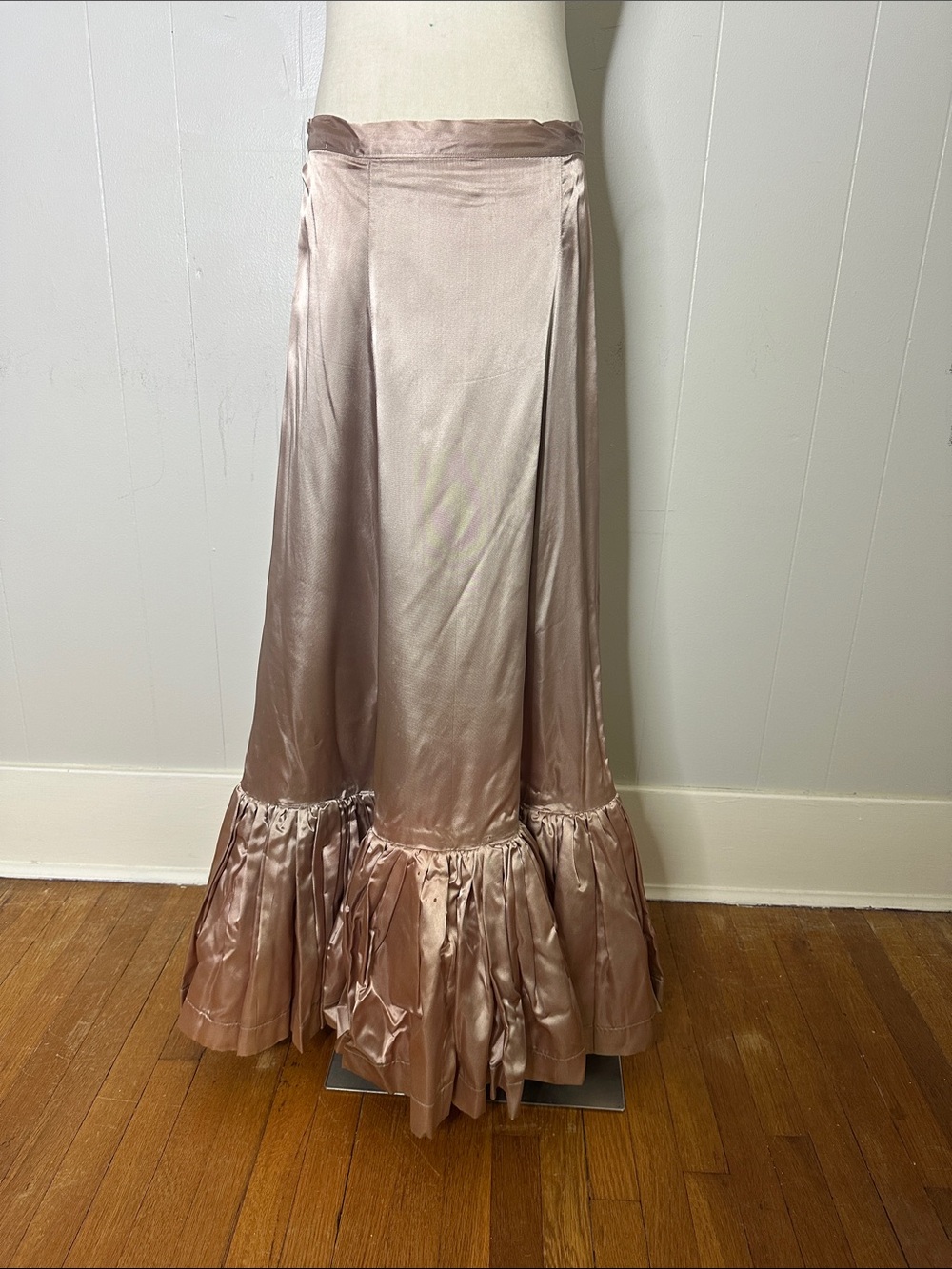 Vintage Ballet Slipper Stain Maxi Skirt With Tulle Lined Bottom 1970s